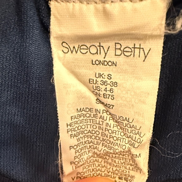 Sweaty Betty Navy and White Tie-Dye Long Sleeve Top - Picture 2 of 4